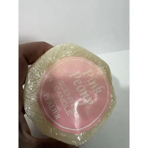 Perlier Pink Peony Gift Set Cosmetic Bag Hand Cream, Shower Gel 8.5oz Candle Etc